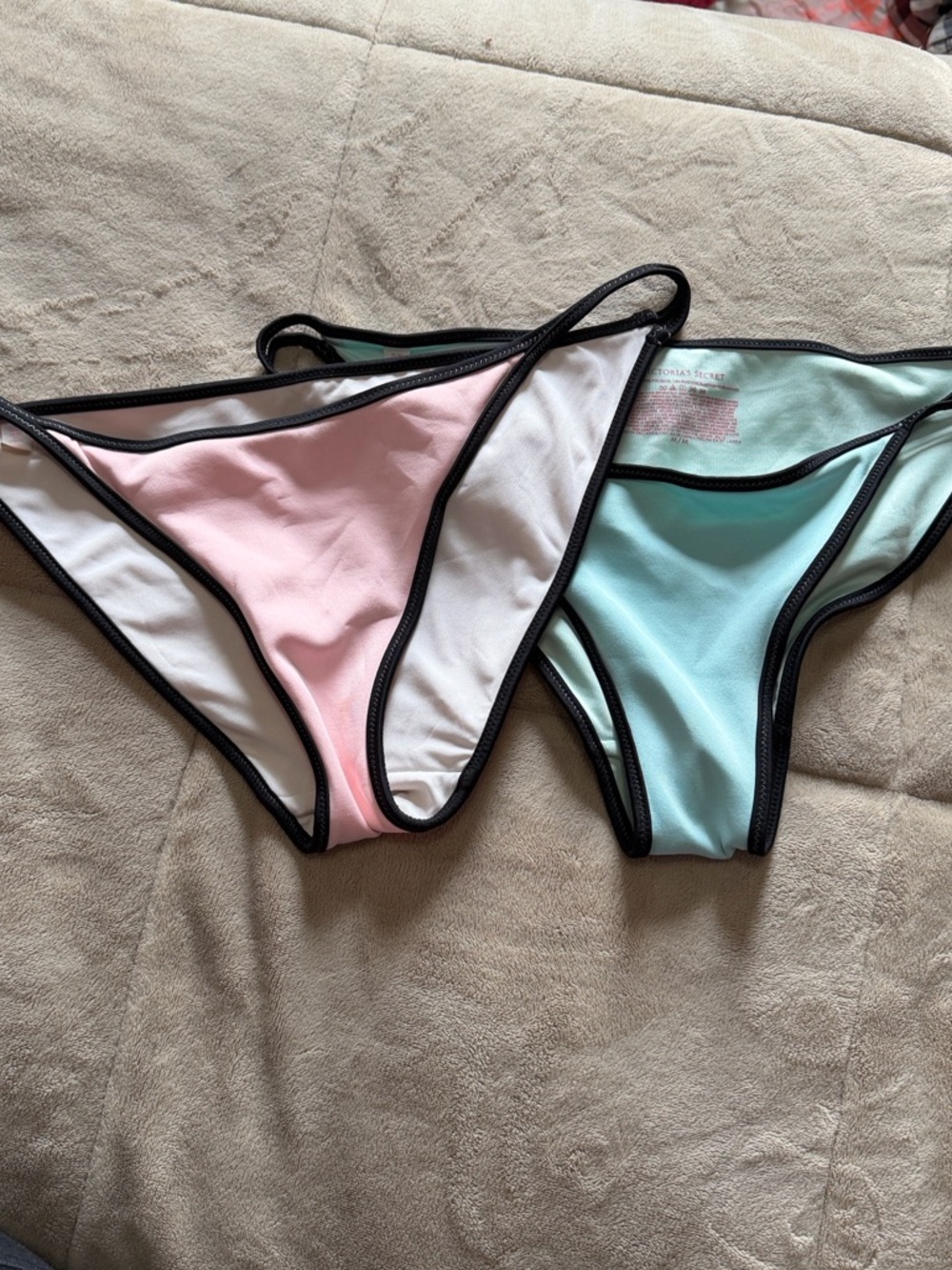 VS Pink and Mint Bikini Bottoms with Black Trim (sold separately)